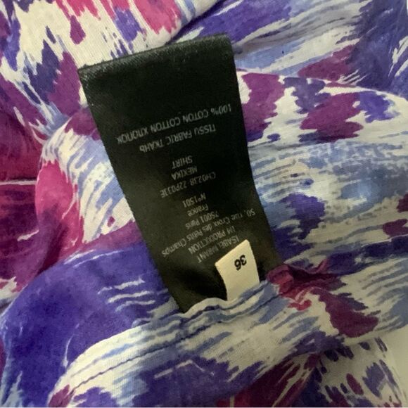 Isabel Marant Etoile Maria Ikat Floral Button Closure Top Blouse Size 36 NWOT - Picture 8 of 8